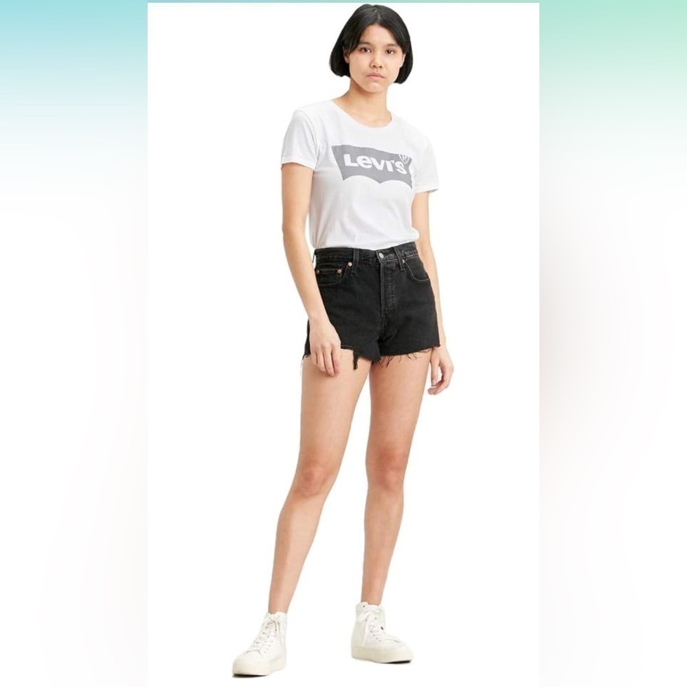 New Levi's Women's Black Shorts Original 27 High Waisted